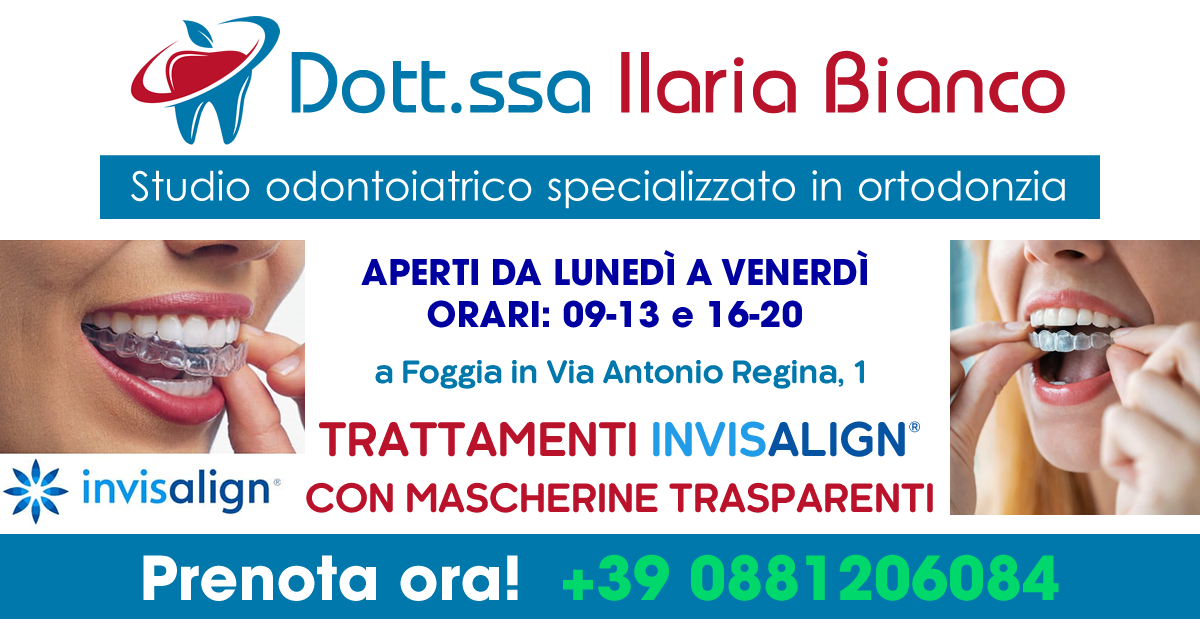 Presso lo Studio Bianco si effettuano moderni trattamenti ortodontici Invisalign® mediante mascherine trasparenti